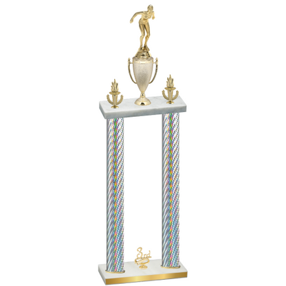 Double Silver Carbon Fiber Third Place Tennis Trophy