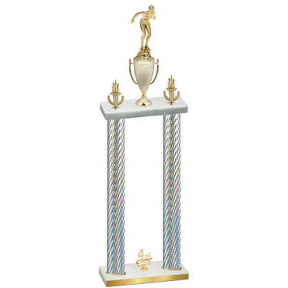 Double Silver Carbon Fiber Fourth Place Tennis Trophy