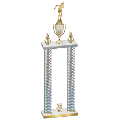 Double Silver Carbon Fiber Year Tennis Trophy