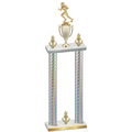 Double Silver Carbon Fiber Victory Football Trophy