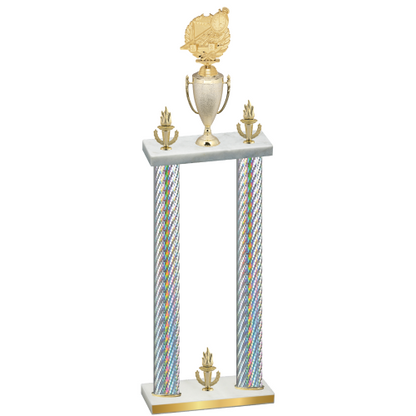 Double Silver Carbon Fiber Victory Swimming Trophy
