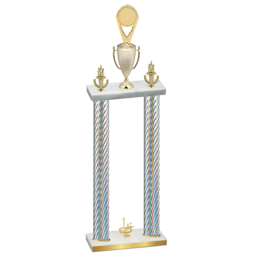 Double Silver Carbon Fiber First Place Insert Trophy