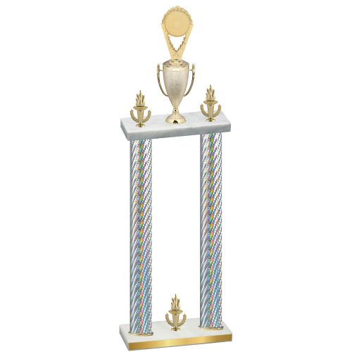 Double Silver Carbon Fiber Victory Insert Trophy