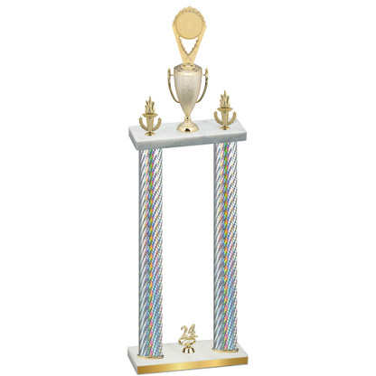Double Silver Carbon Fiber Year Insert Trophy