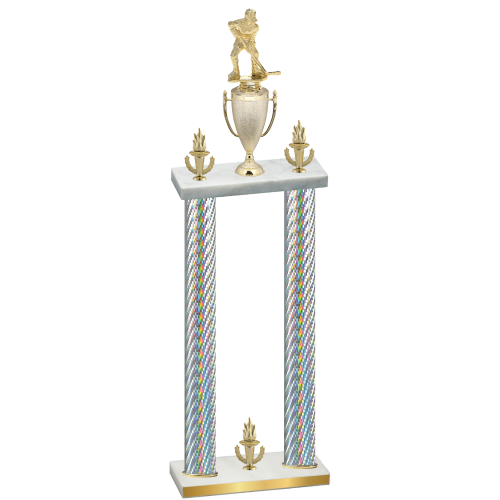 Double Silver Carbon Fiber Victory Hockey Trophy