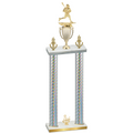 Double Silver Carbon Fiber Third Place Lacrosse Trophy