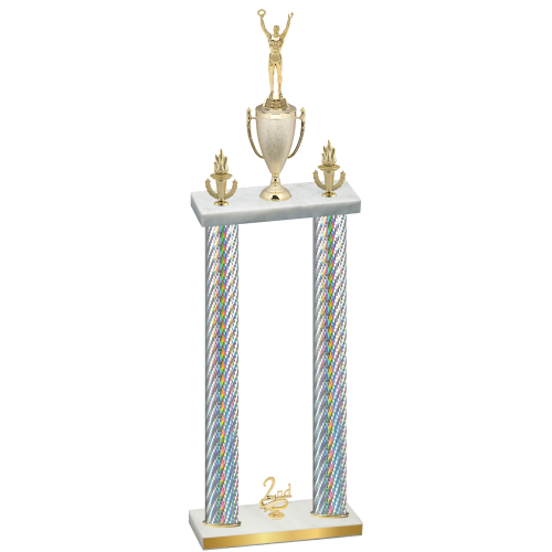 Double Silver Carbon Fiber Second Place Victory Trophy