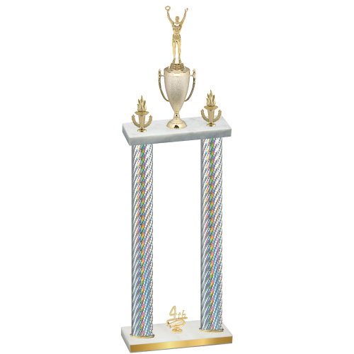Double Silver Carbon Fiber Fourth Place Victory Trophy
