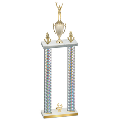 Double Silver Carbon Fiber Fourth Place Victory Trophy