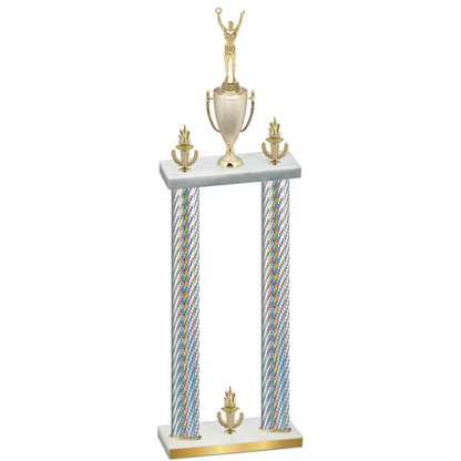 Double Silver Carbon Fiber Victory Victory Trophy