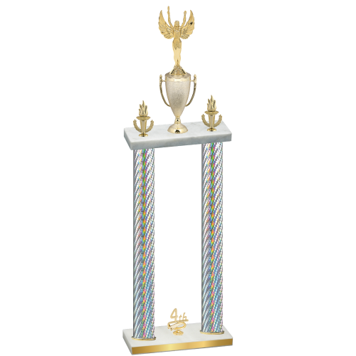 Double Silver Carbon Fiber Fourth Place Victory Trophy