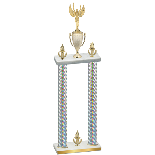 Double Silver Carbon Fiber Victory Victory Trophy