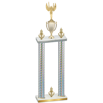 Double Silver Carbon Fiber Victory Victory Trophy