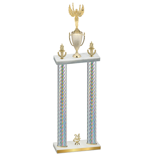 Double Silver Carbon Fiber Year Victory Trophy