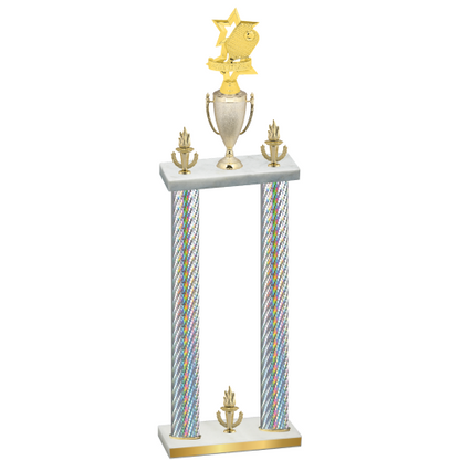 Double Silver Carbon Fiber Victory Pickleball Trophy