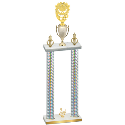Double Silver Carbon Fiber Third Place Pickleball Trophy