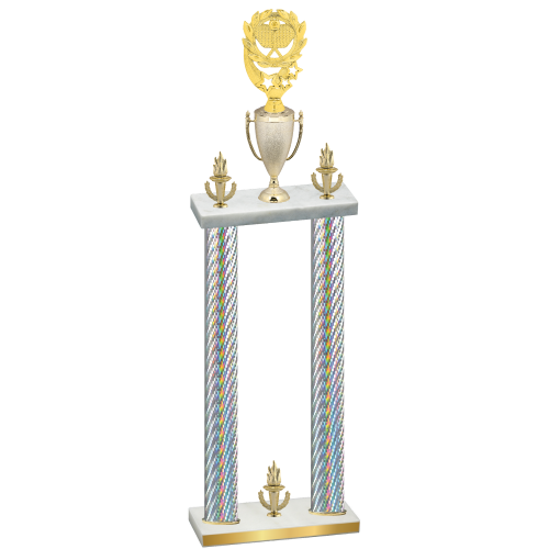 Double Silver Carbon Fiber Victory Pickleball Trophy
