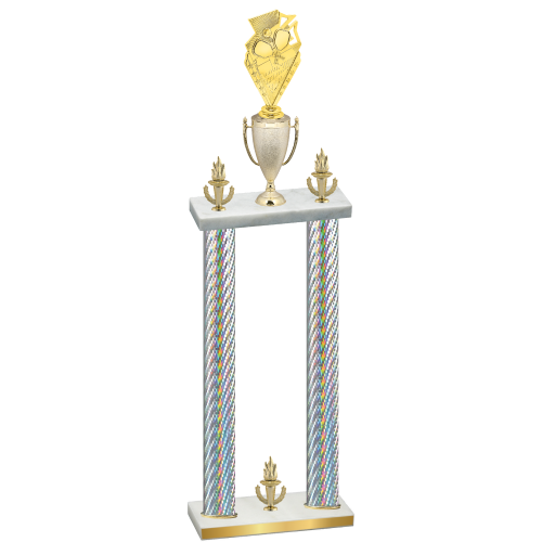 Double Silver Carbon Fiber Victory Pickleball Trophy