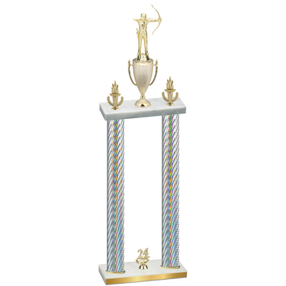 Double Silver Carbon Fiber Year Archery Trophy