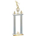 Double Silver Carbon Fiber Second Place Basketball Trophy