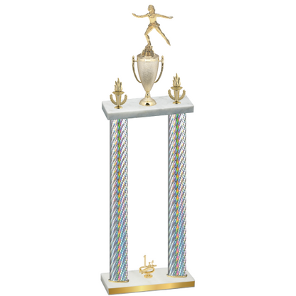 Double Silver Carbon Fiber First Place Skater Trophy