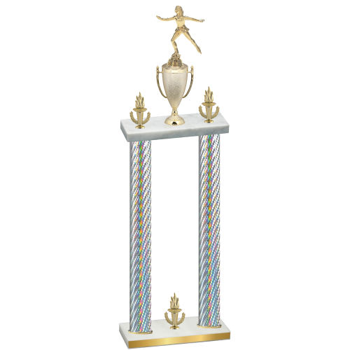 Double Silver Carbon Fiber Victory Skater Trophy