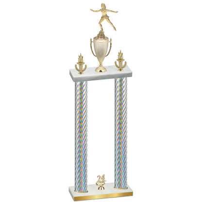 Double Silver Carbon Fiber Year Skater Trophy
