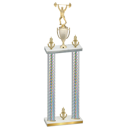 Double Silver Carbon Fiber Victory Weights Trophy