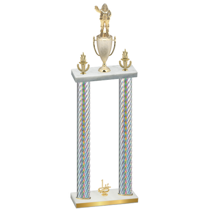 Double Silver Carbon Fiber First Place Holiday Trophy