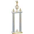 Double Silver Carbon Fiber Year Holiday Trophy