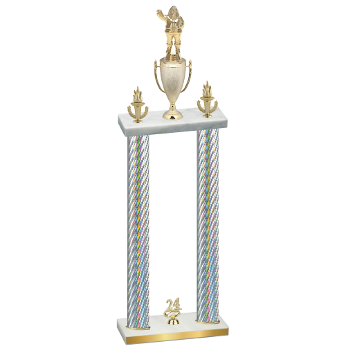 Double Silver Carbon Fiber Year Holiday Trophy