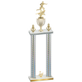Double Silver Carbon Fiber Second Place Flag Football Trophy