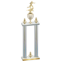 Double Silver Carbon Fiber Victory Flag Football Trophy