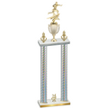 Double Silver Carbon Fiber Year Flag Football Trophy
