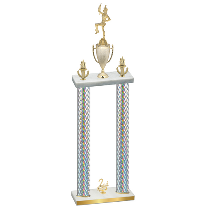 Double Silver Carbon Fiber Second Place Majorette Trophy