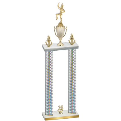 Double Silver Carbon Fiber Year Majorette Trophy