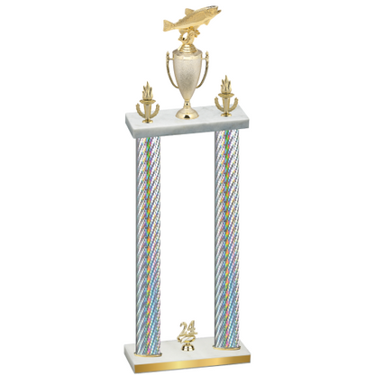 Double Silver Carbon Fiber Year Fishing Trophy