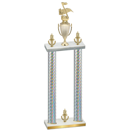Double Silver Carbon Fiber Victory Music Trophy