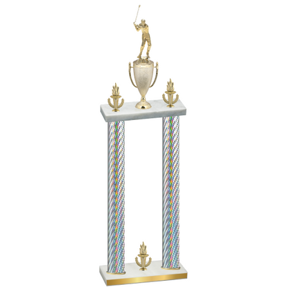 Double Silver Carbon Fiber Victory Golf Trophy