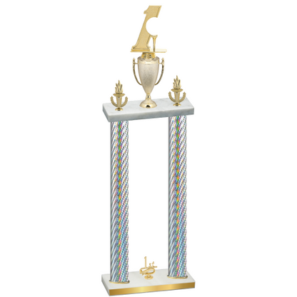 Double Silver Carbon Fiber First Place Golf Trophy