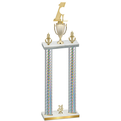 Double Silver Carbon Fiber Year Golf Trophy