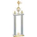 Double Silver Carbon Fiber Third Place Karate Trophy