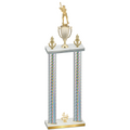 Double Silver Carbon Fiber Fourth Place Baseball Trophy