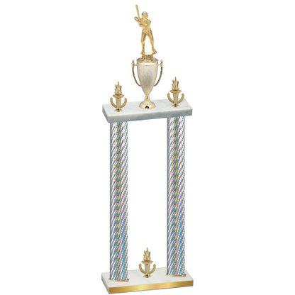 Double Silver Carbon Fiber Victory Baseball Trophy