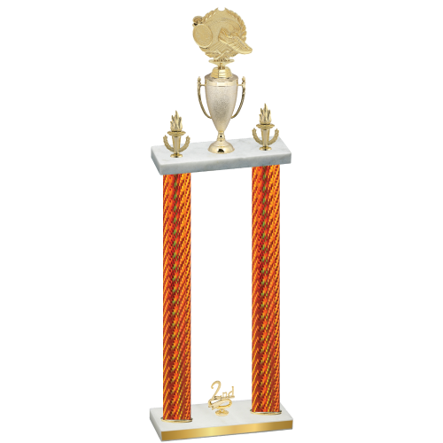 Double Orange Carbon Fiber Second Place Running Trophy