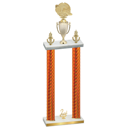 Double Orange Carbon Fiber Second Place Running Trophy