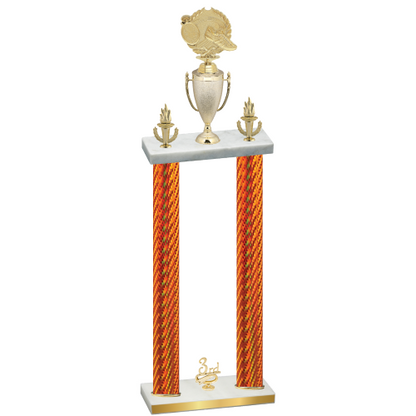 Double Orange Carbon Fiber Third Place Running Trophy
