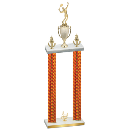 Double Orange Carbon Fiber Third Place Tennis Trophy