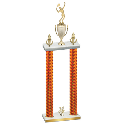 Double Orange Carbon Fiber Year Tennis Trophy