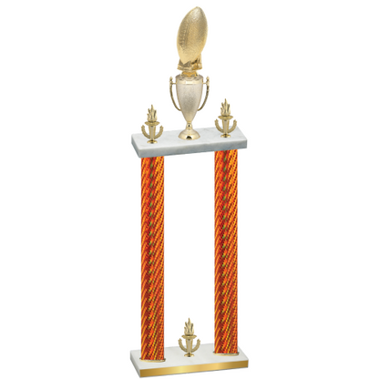 Double Orange Carbon Fiber Victory Football Trophy